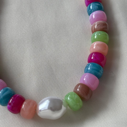 Ketting Rainbow pearl