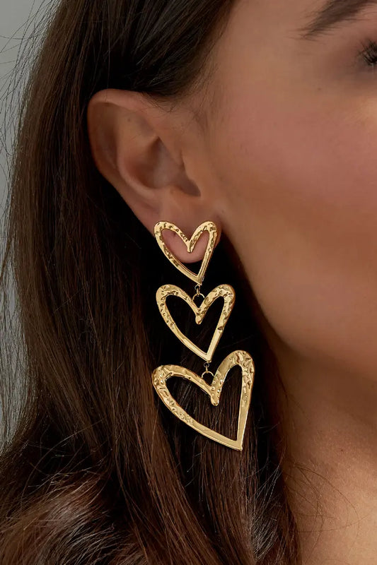 Oorbellen Triple heart