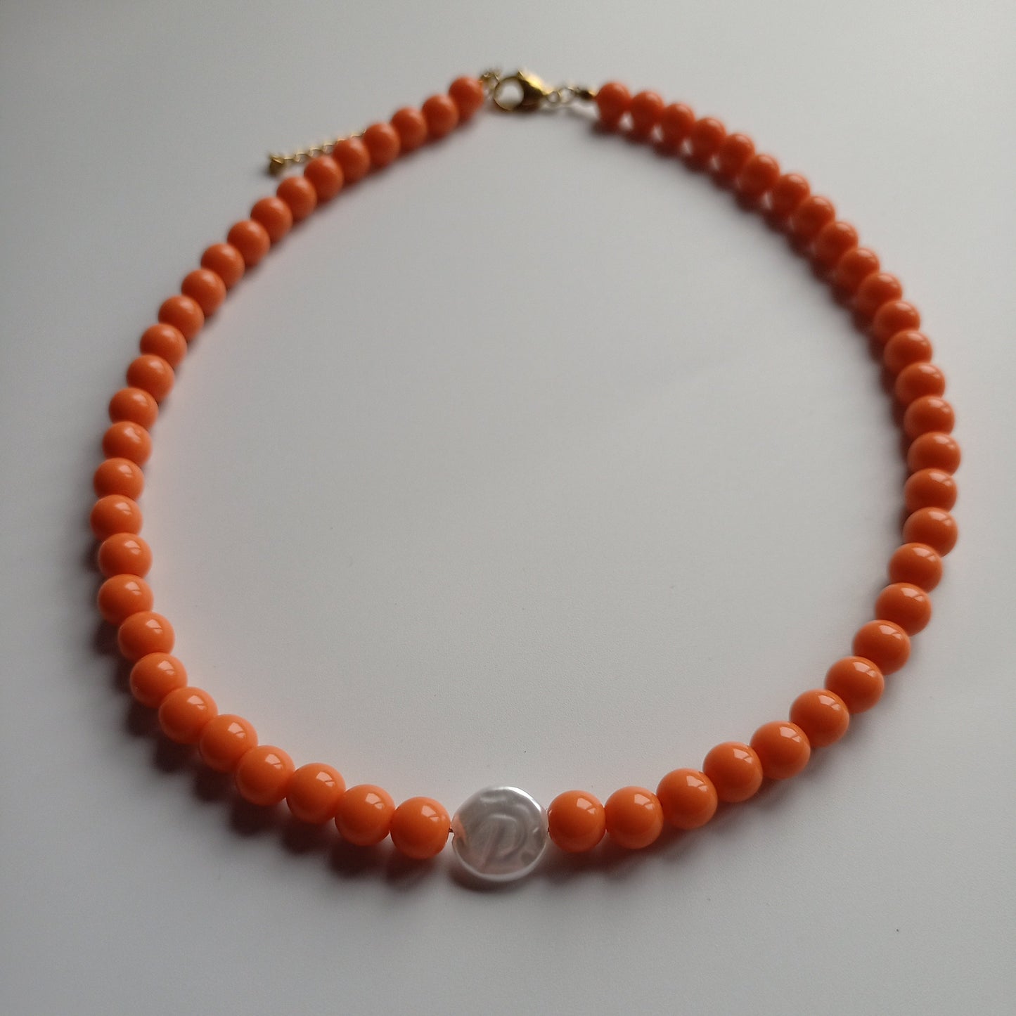 Ketting Orange pearl 8mm