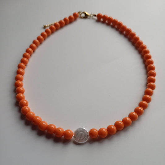 Ketting Orange pearl 8mm