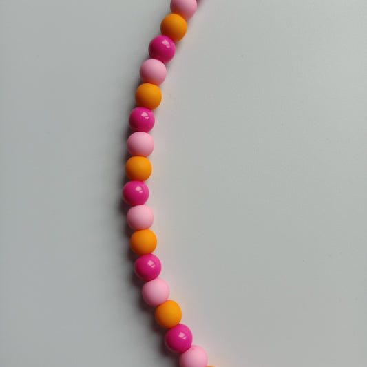 Ketting Happy pink-orange 6mm