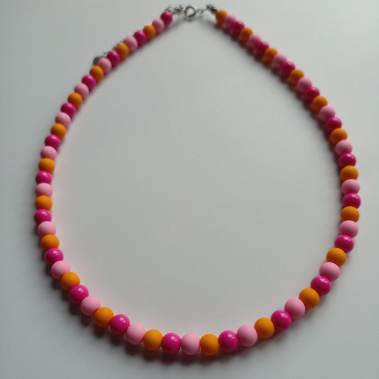 Ketting Happy pink-orange 6mm