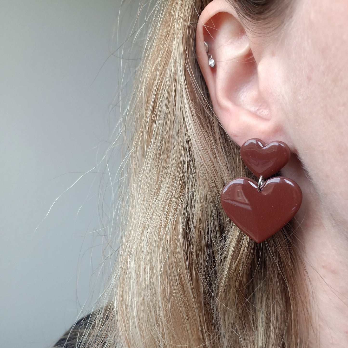 Oorbellen Double love L