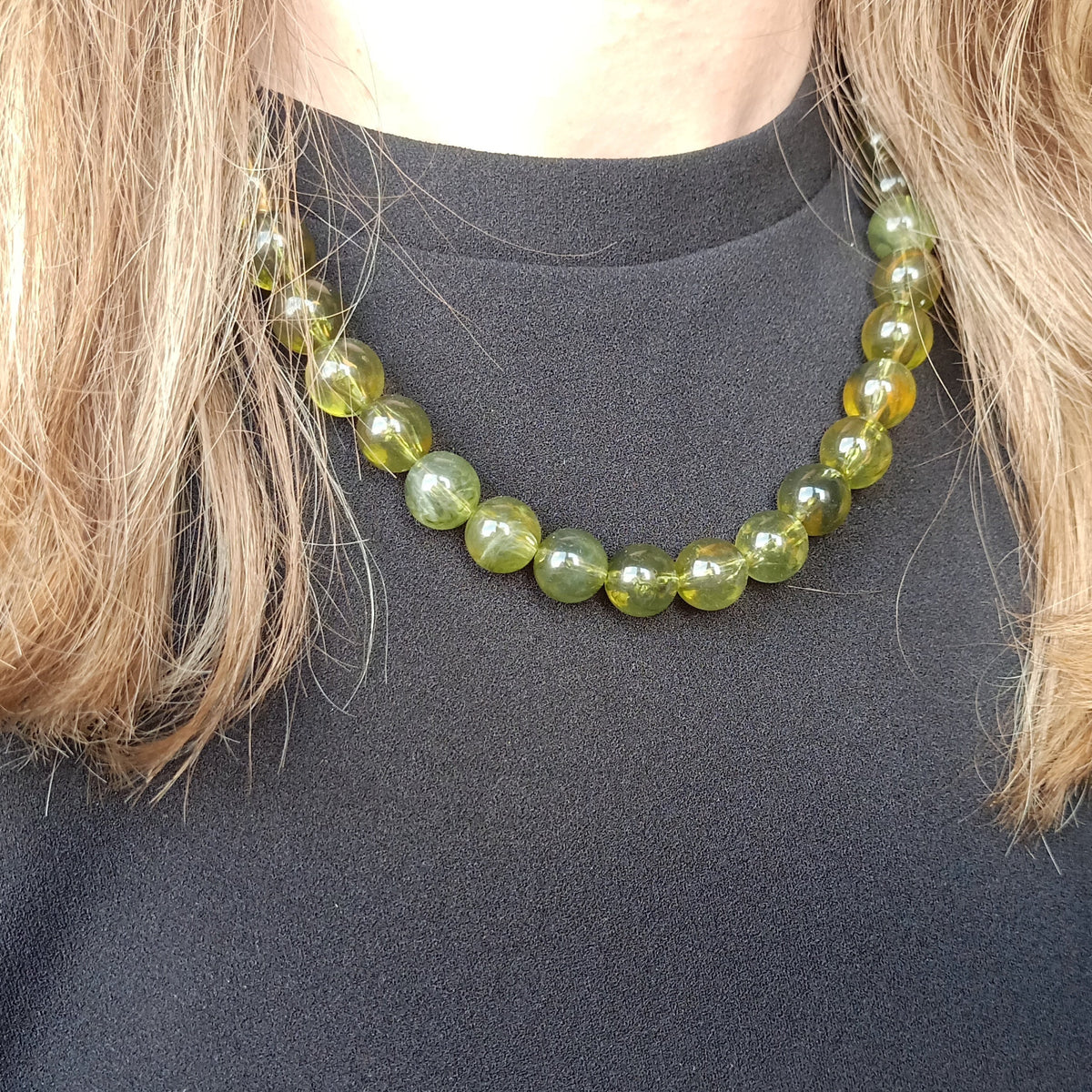 Ketting Green marble 12mm