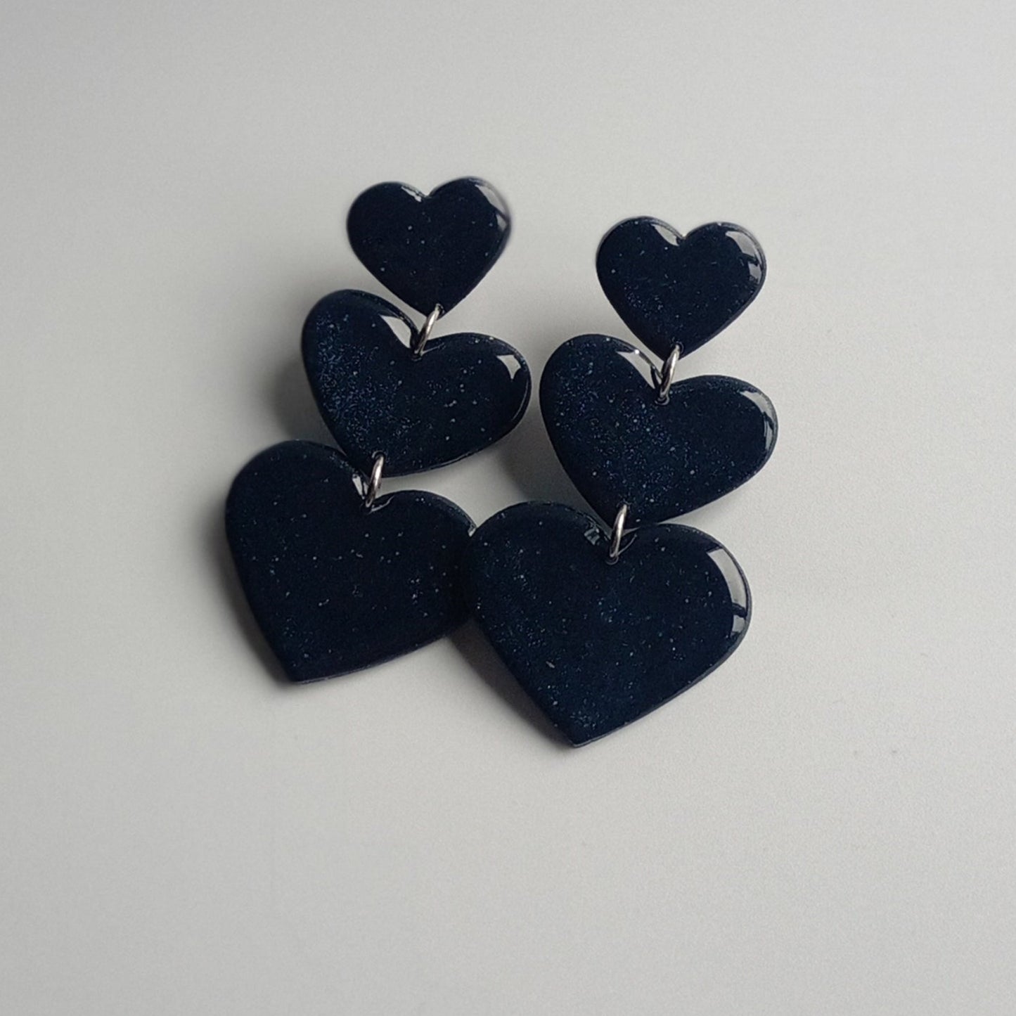 Oorbellen Triple hearts