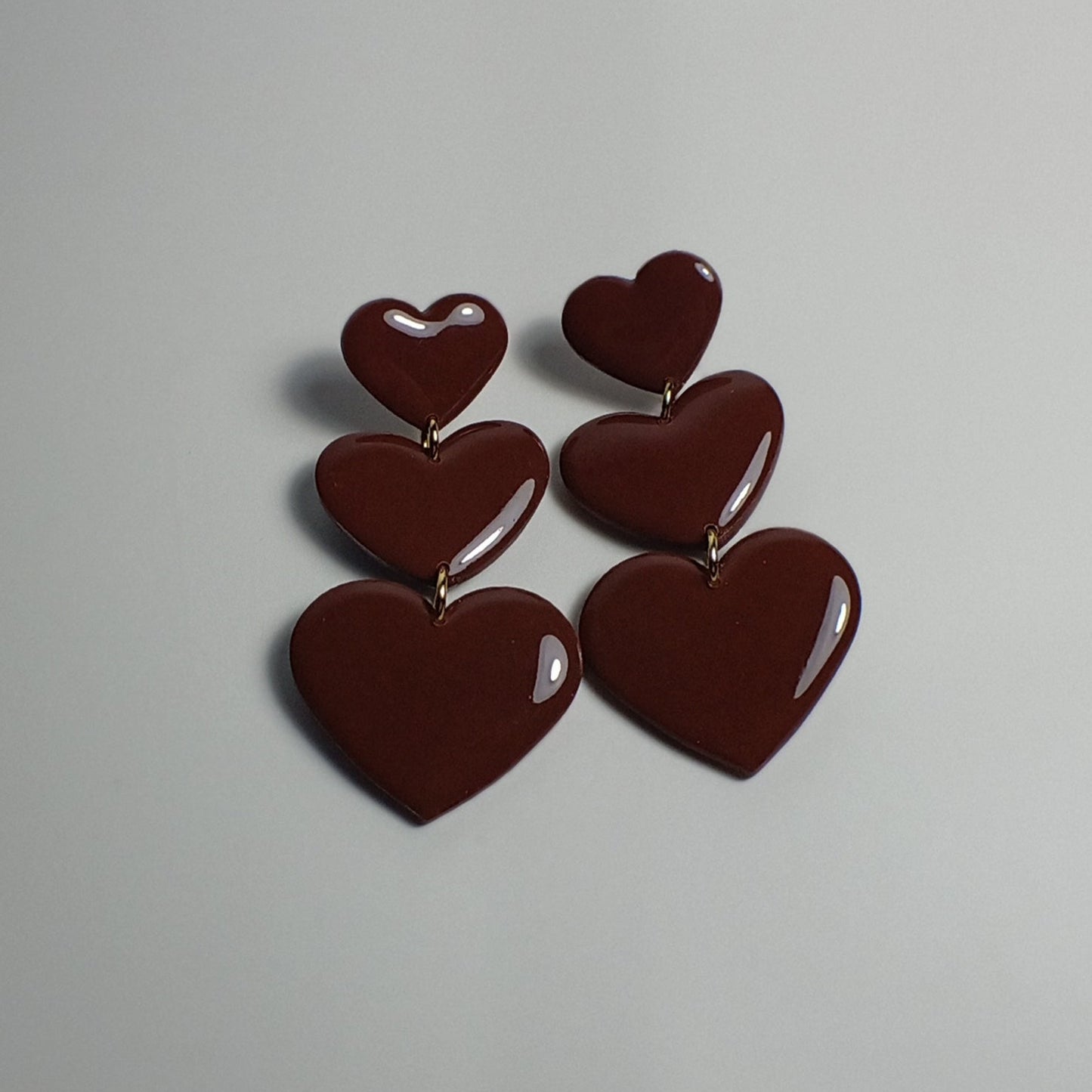Oorbellen Triple hearts