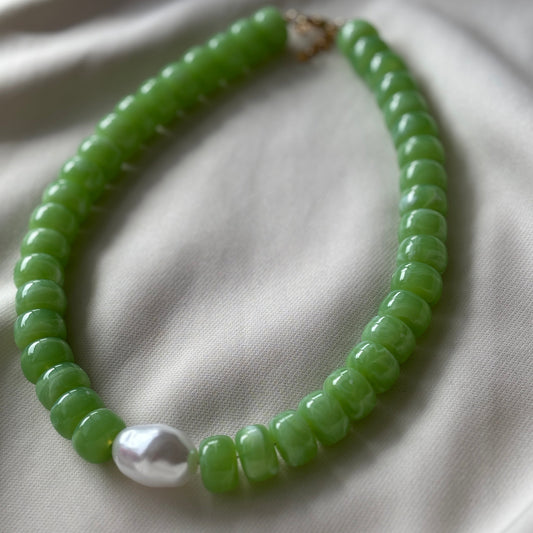 Ketting Olive pearl
