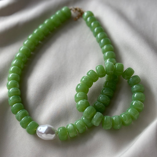 Ketting Olive pearl