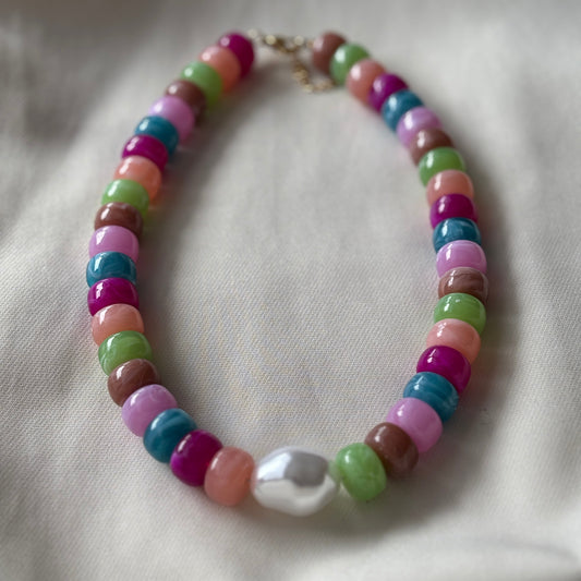Ketting Rainbow pearl