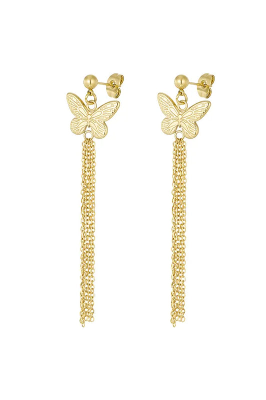 Oorbellen Butterfly chains