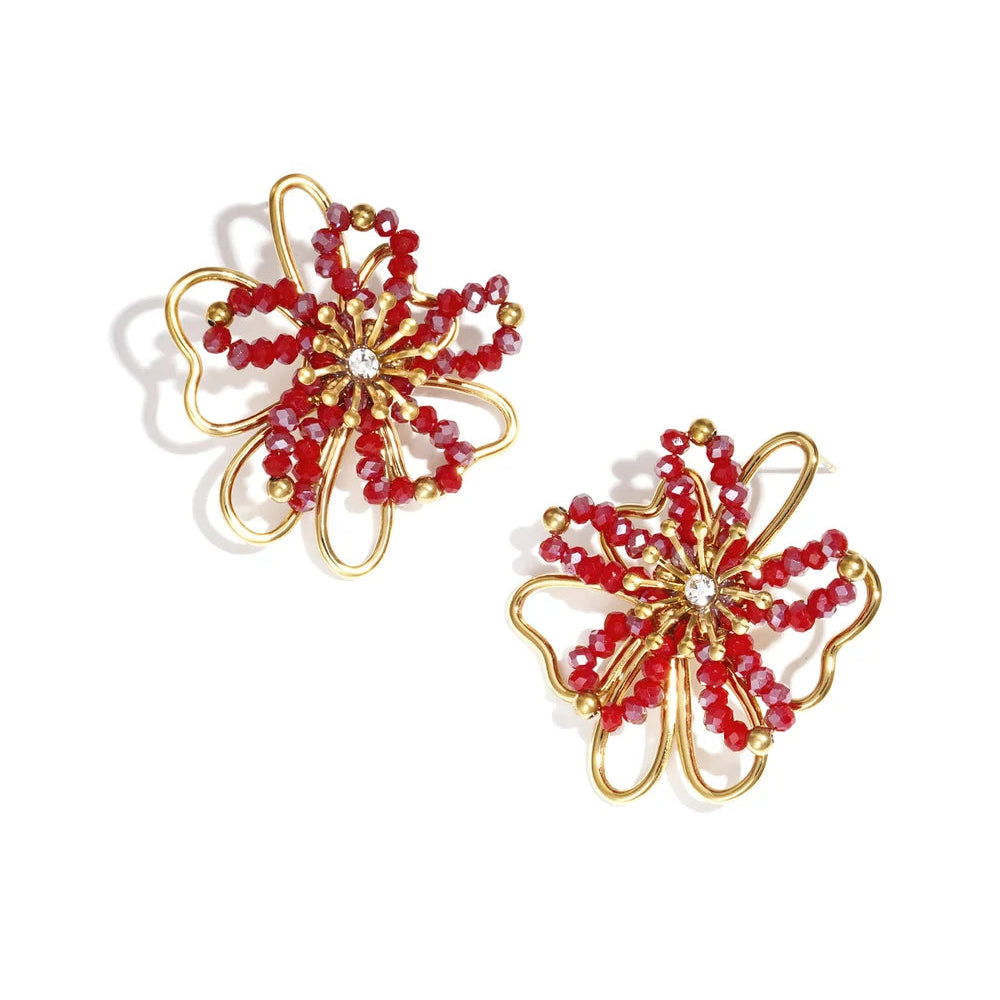 Studs Beaded Flower