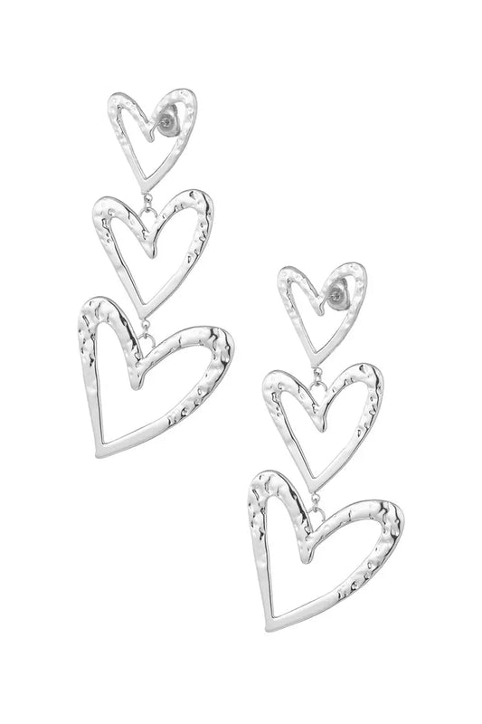 Oorbellen Triple heart